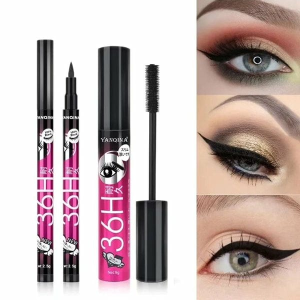 👁️ 36H Waterproof Mascara & Precision Eyeliner Duo – Long-Lasting Eye Makeup Set
