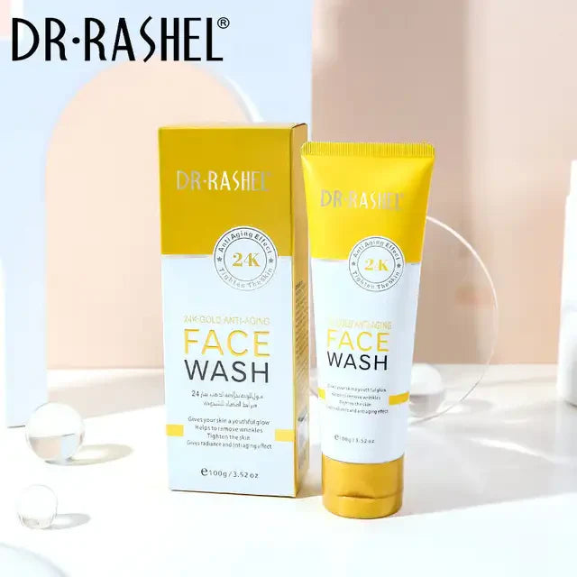 Dr. Rashel 24K Gold Anti-Aging Face Wash – Skin Tightening & Radiance Cleanser (100g)