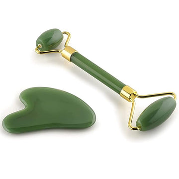 ✨ 5-in-1 Premium Skincare Beauty Tool Set – Ice Roller, Ice Face Cube, Jade Roller, Gua Sha & Derma Roller Kit