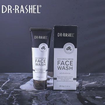 DR.RASHEL Black Charcoal Purifying Face Wash 100g | Deep Cleansing, Oil Control & Blackhead Removal