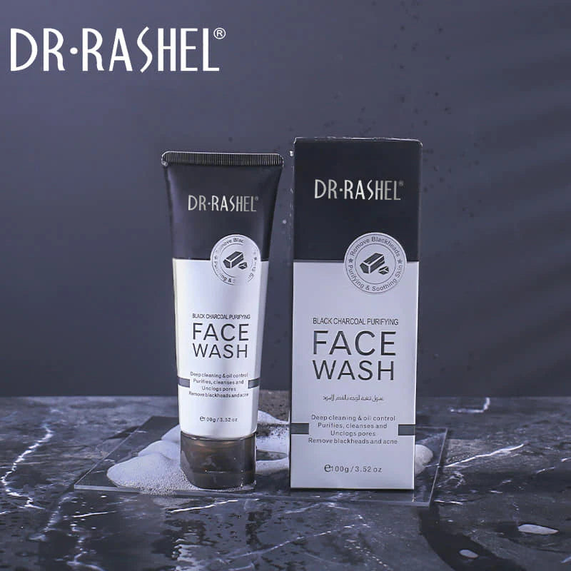 DR.RASHEL Black Charcoal Purifying Face Wash 100g | Deep Cleansing, Oil Control & Blackhead Removal