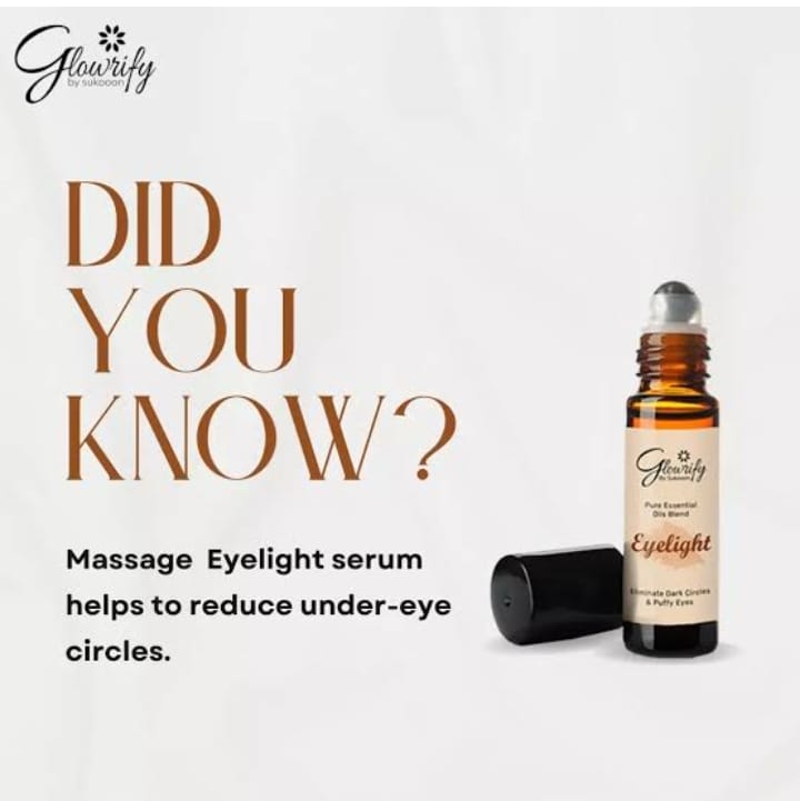 Glowrify Eyelight Under-Eye Massage Serum – Pure Essential Oils Blend for Dark Circles & Puffy Eyes