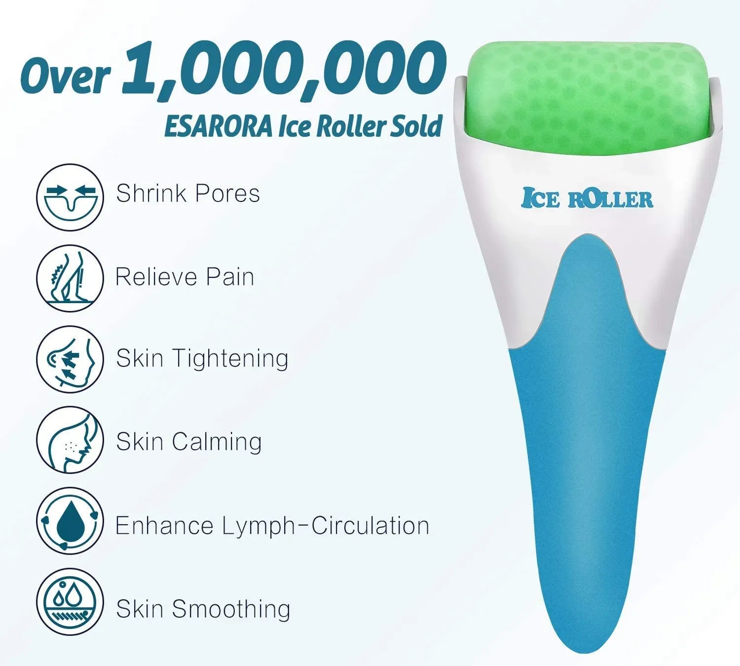 ❄️ Cooling Ice Face Roller – Reusable Facial Massager for Skin Refreshing & Puffiness Relief