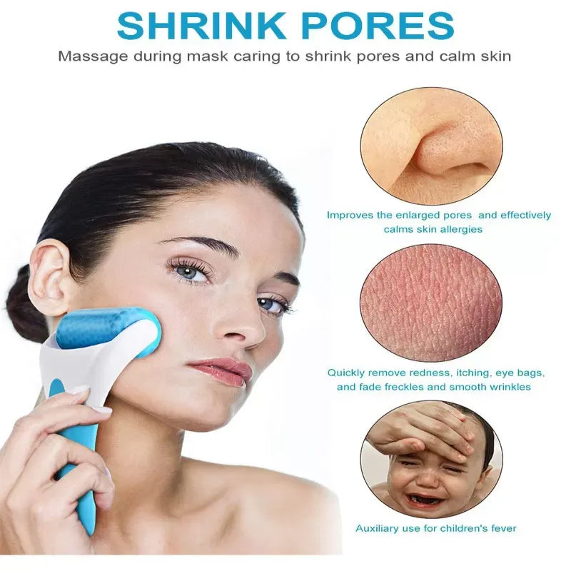 ❄️ Cooling Ice Face Roller – Reusable Facial Massager for Skin Refreshing & Puffiness Relief