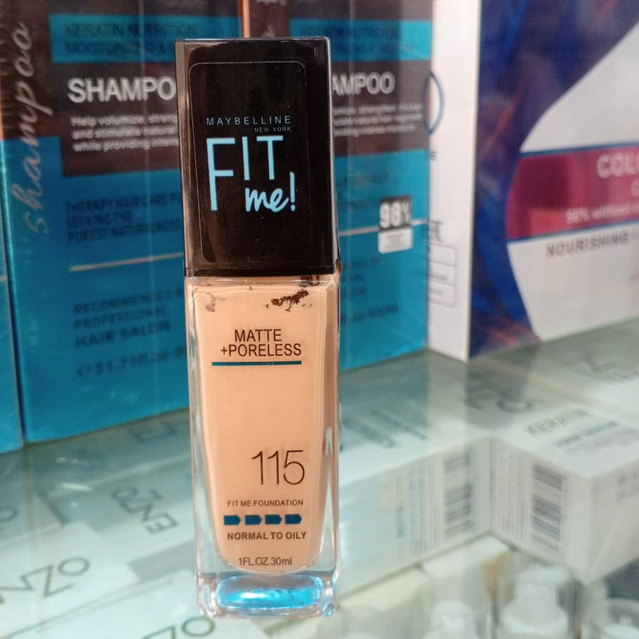 Maybelline Fit Me Matte + Poreless Foundation 115 Ivory – Oil Control & Natural Finish (30ml)