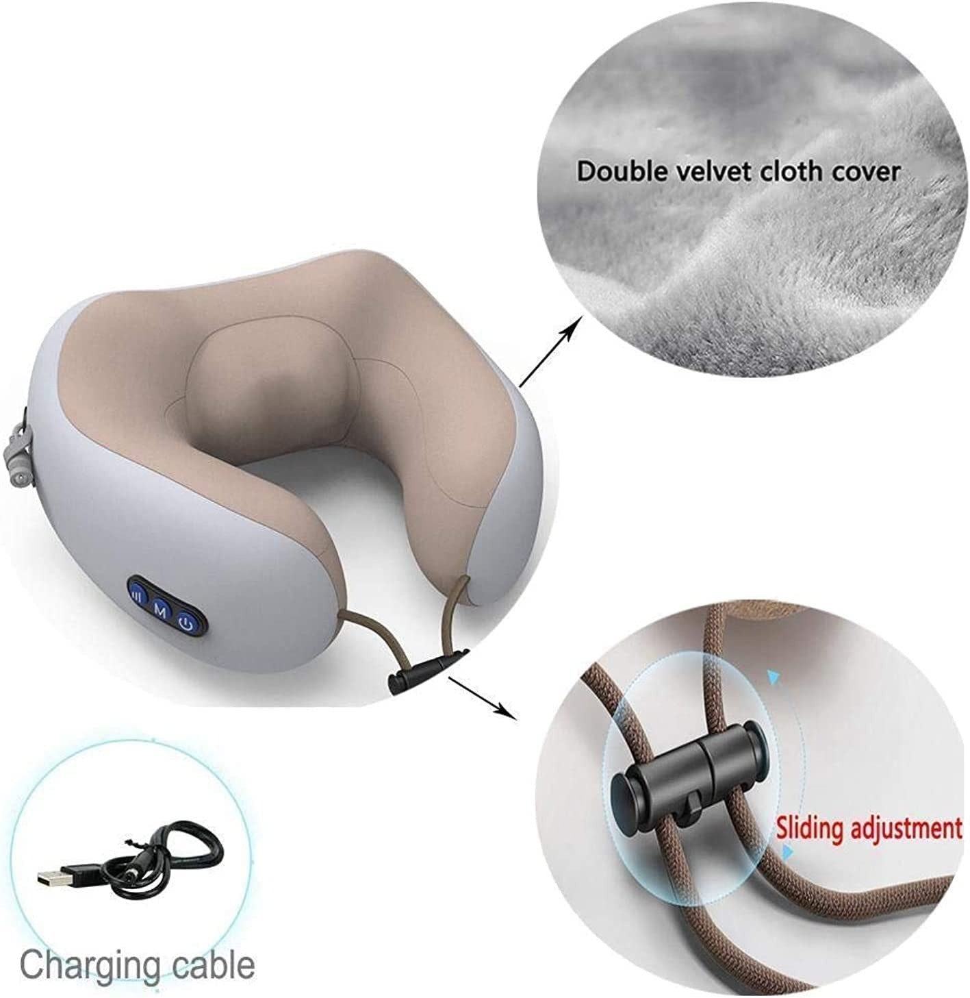 Premium Electric Massage Neck Pillow – Rechargeable U-Shaped Travel Massager