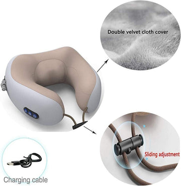 Premium Electric Massage Neck Pillow – Rechargeable U-Shaped Travel Massager