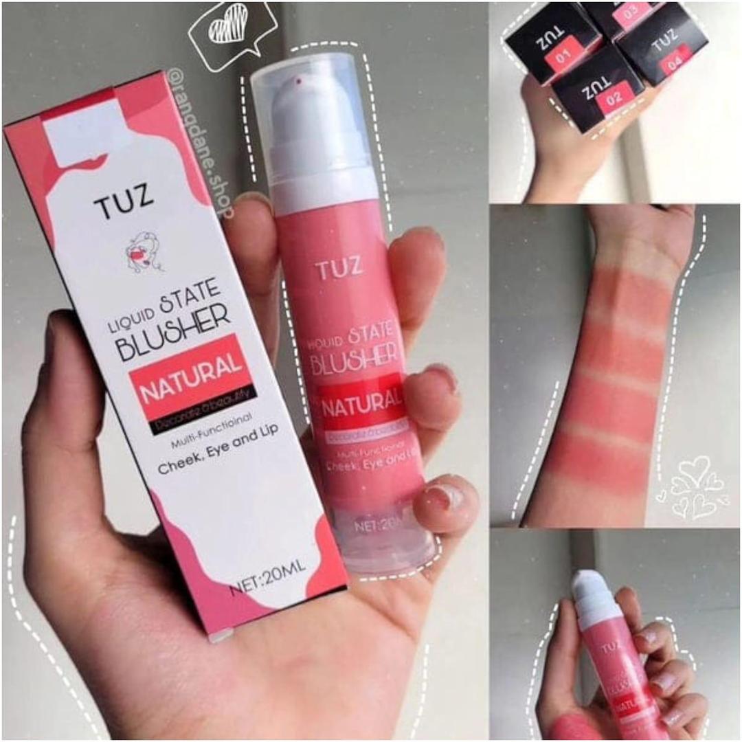 TUZ Liquid State Blusher | Natural Long-Lasting Liquid Blush for Cheeks, Eyes & Lips (20ml)