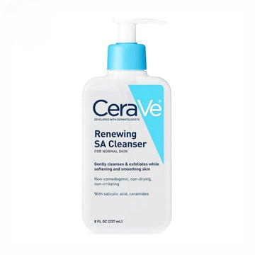 CeraVe Renewing SA Cleanser | Salicylic Acid Exfoliating Face Wash for Smooth & Healthy Skin (237ml)