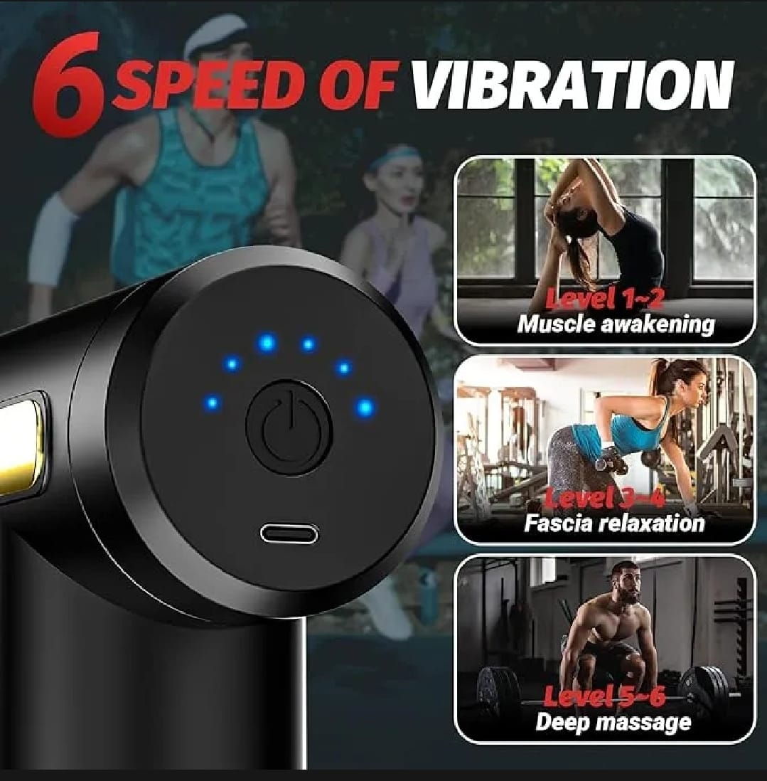 Portable Percussion Muscle Massager with 4 Massage Heads
