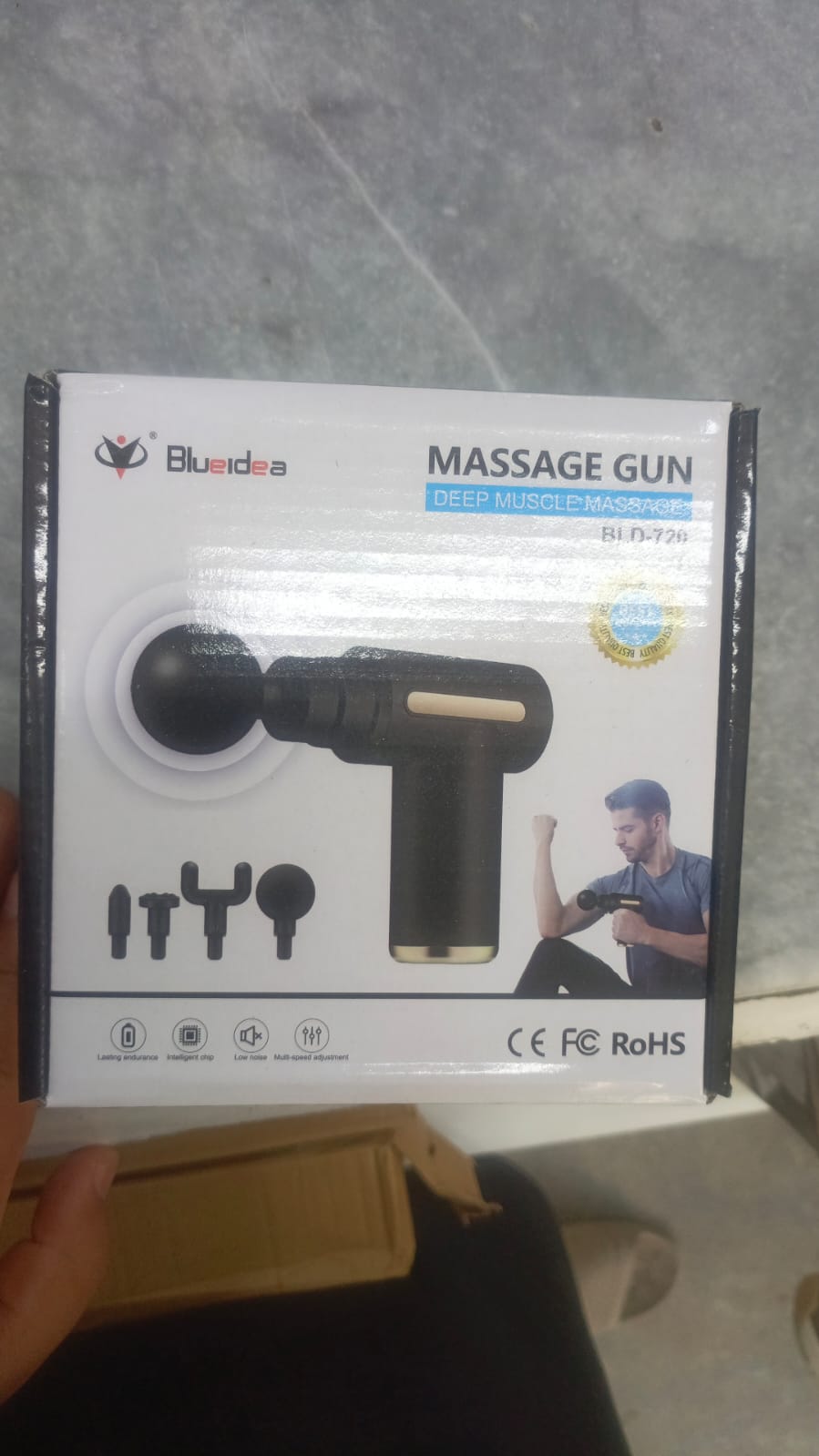 Portable Percussion Muscle Massager with 4 Massage Heads