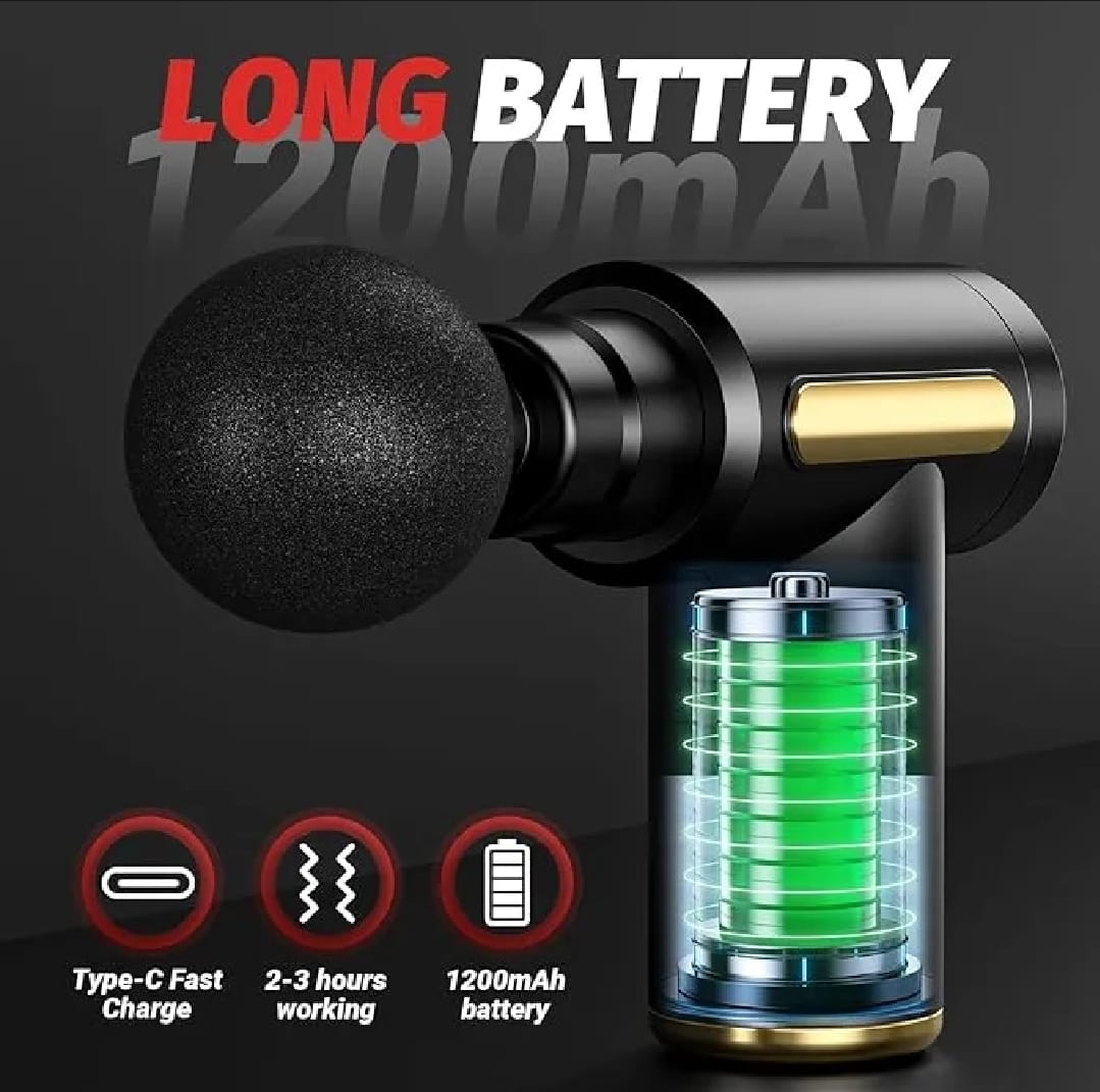 Portable Percussion Muscle Massager with 4 Massage Heads