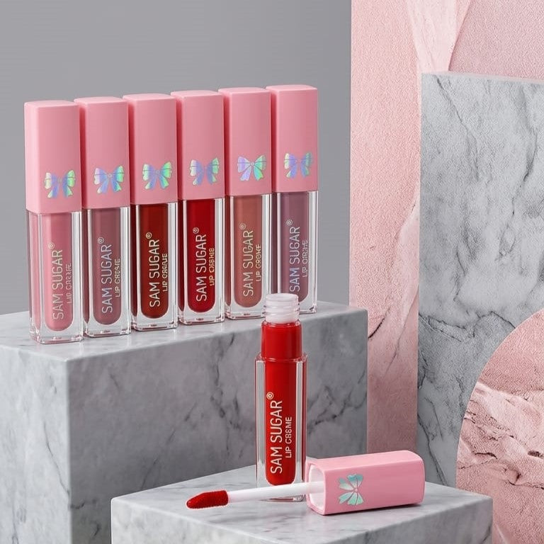 Sam Sugar Matte Liquid Lipsticks Pack Of 4 Long Lasting Multi Shades | Random Shades
