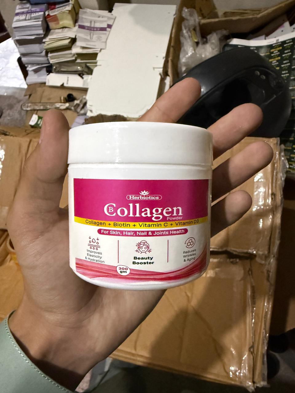 Herbiotics Collagen Powder 300g – Collagen + Biotin + Vitamin C + Vitamin D3 | Skin, Hair, Nails & Joint Support