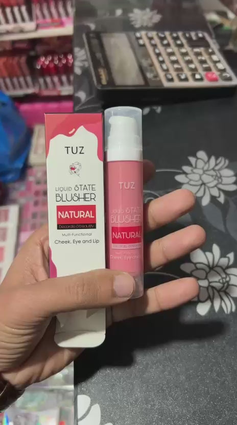TUZ Liquid State Blusher | Natural Long-Lasting Liquid Blush for Cheeks, Eyes & Lips (20ml)
